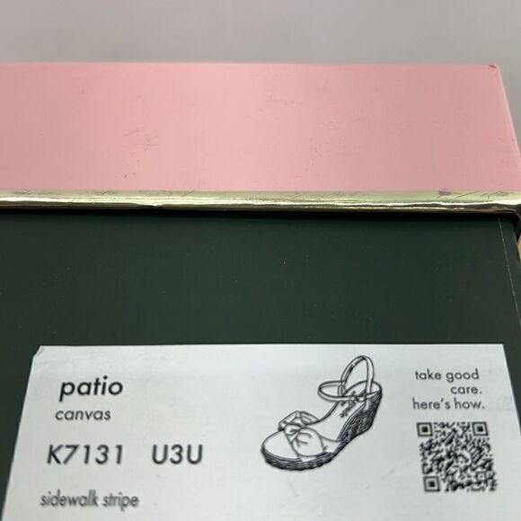 Kate Spade Patio Wedge Sandals- Sidewalk Stripe- Size 11- NIB